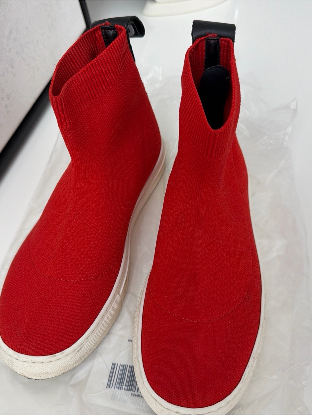 Patrizia Pepe Red Knit Sock Sneakers